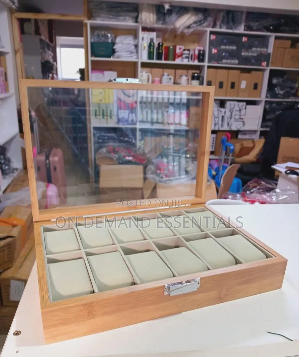 12 Slots Wooden Watch Organizer