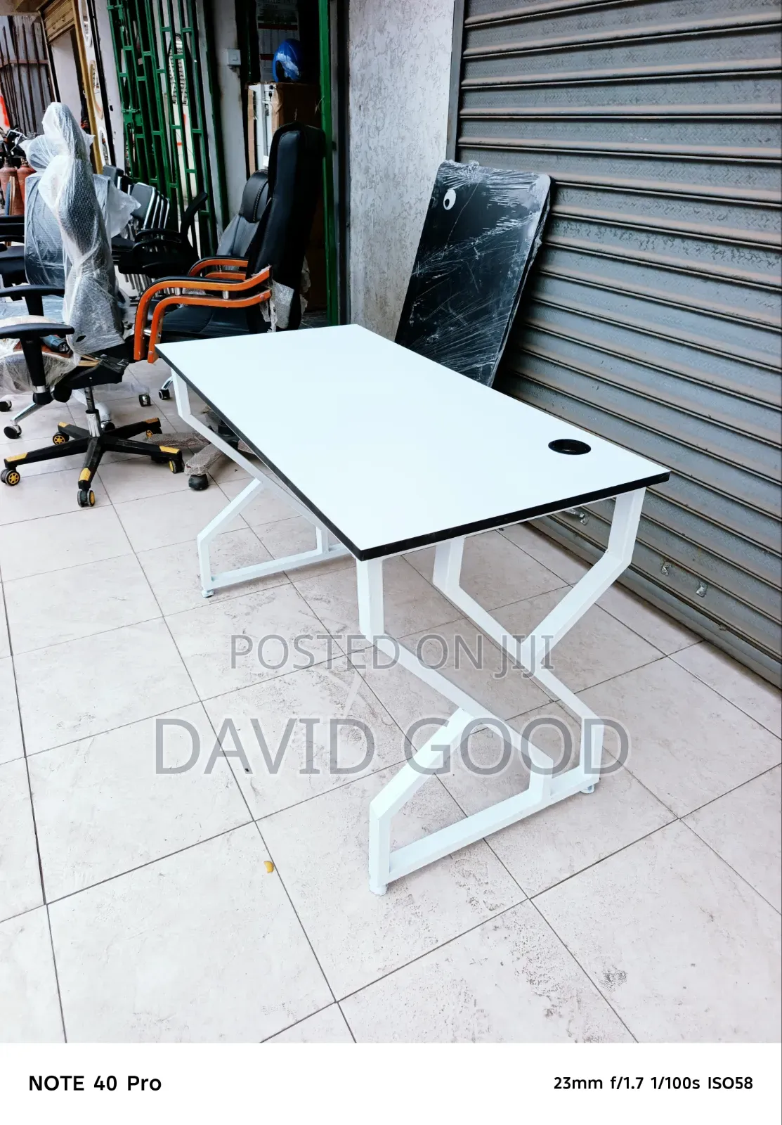 White Double Flame Table