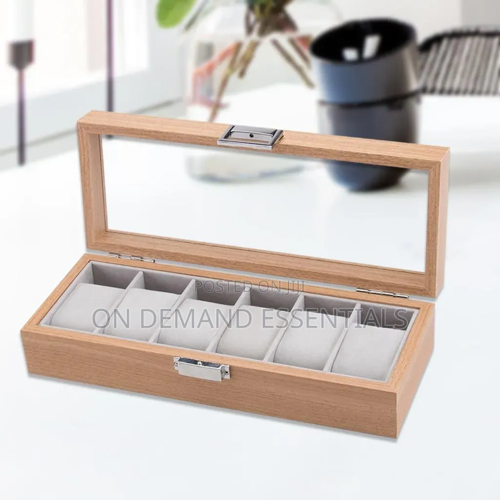 6 Slots Wooden Watch Organizer