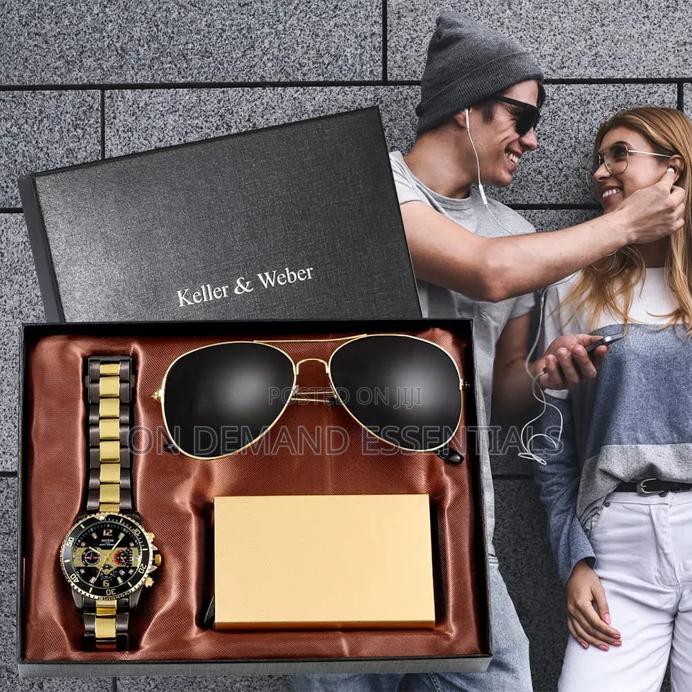 Men Gold Minimalist Luxury Gift Set