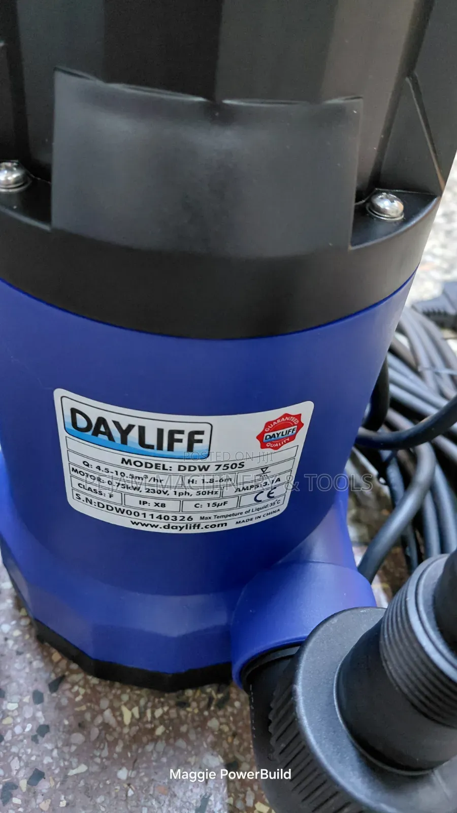 Dayliff DDW 750S 1hp 6m Head Clean Water Submersible Pump