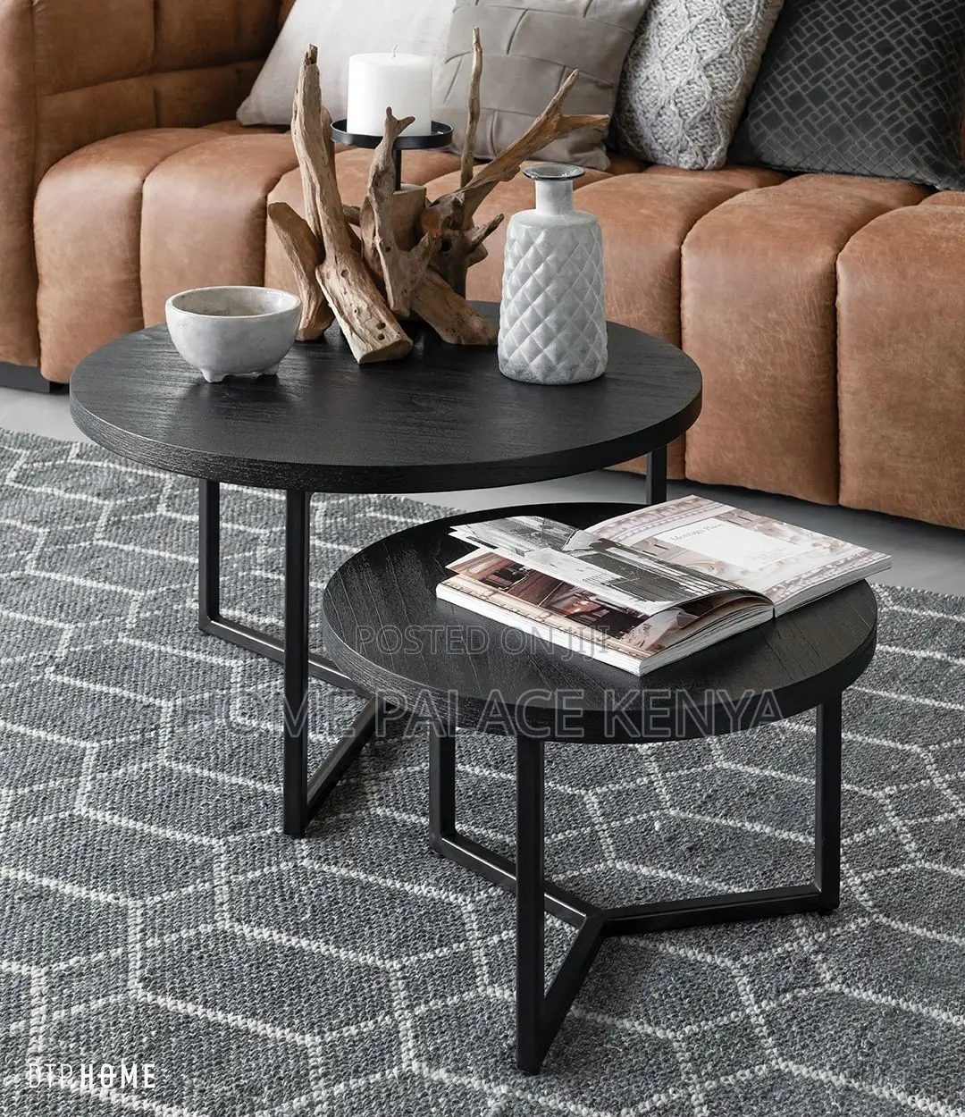 Nesting Table; Modern Nesting Coffee Table Set for Living Room Decor