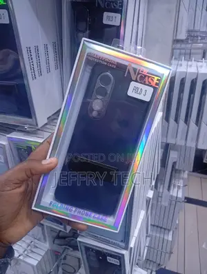 Blue Newcase Leather Case With a for the Samsung Galaxy Z Fold 3.