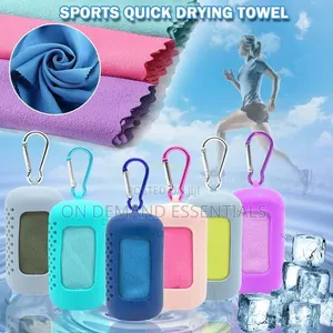 Portable Sports Quick Dry Cool Towel in Silicone Pocket