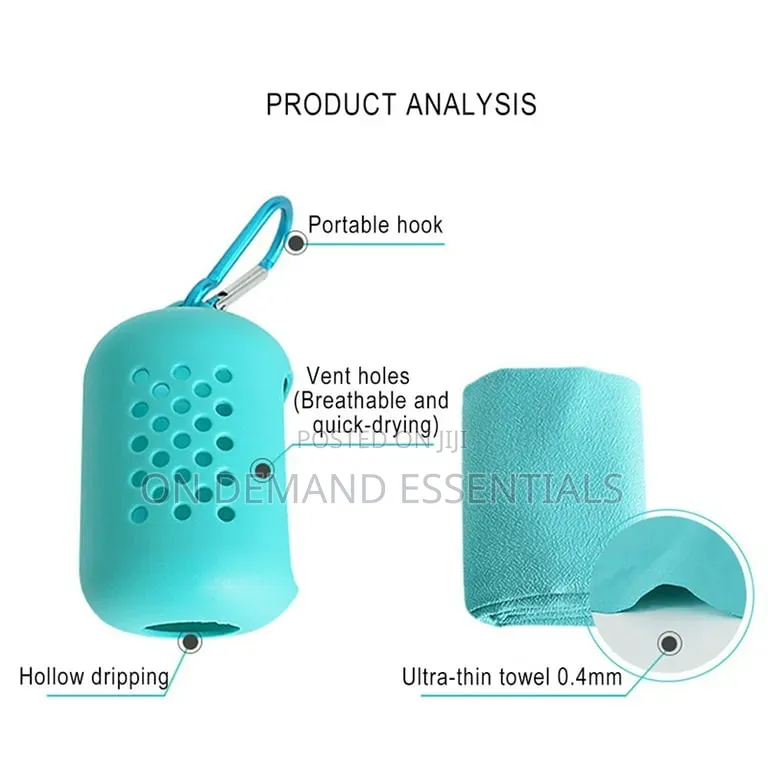 Portable Sports Quick Dry Cool Towel in Silicone Pocket