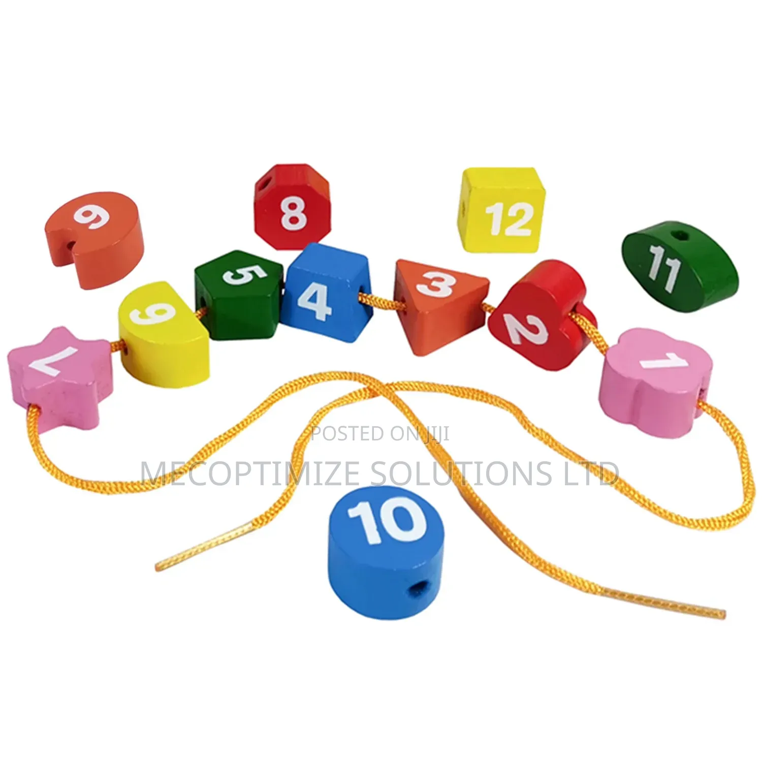 Montessori Wooden Shape Sorter Clock 3 Time Puzzle Thread Lacing Toy