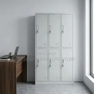 Office Cabinet; Six Lockers Steel Lockable Office File Roll Cabinet