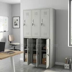 Office Cabinet; Six Lockers Steel Lockable Office File Roll Cabinet