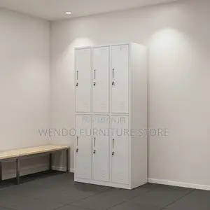 Office Cabinet; Six Lockers Steel Lockable Office File Roll Cabinet