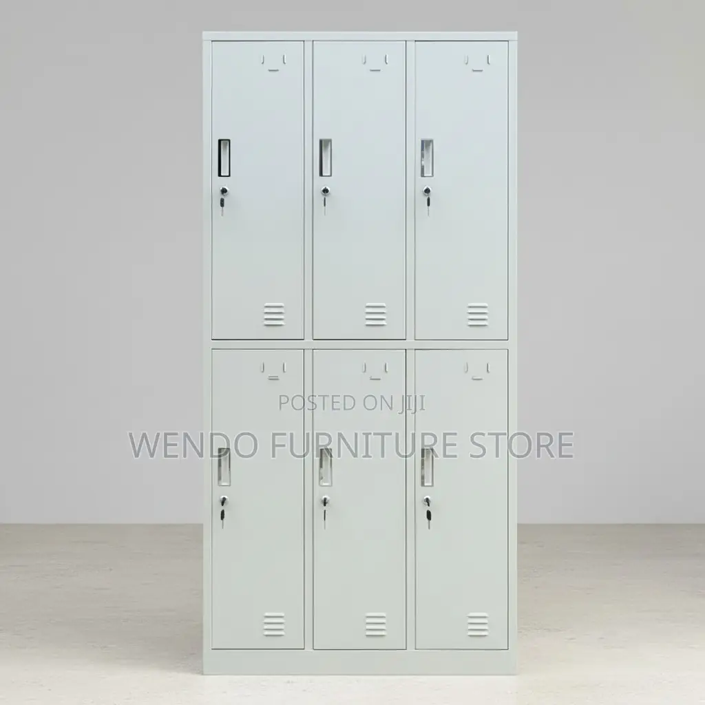 Office Cabinet; Six Lockers Steel Lockable Office File Roll Cabinet