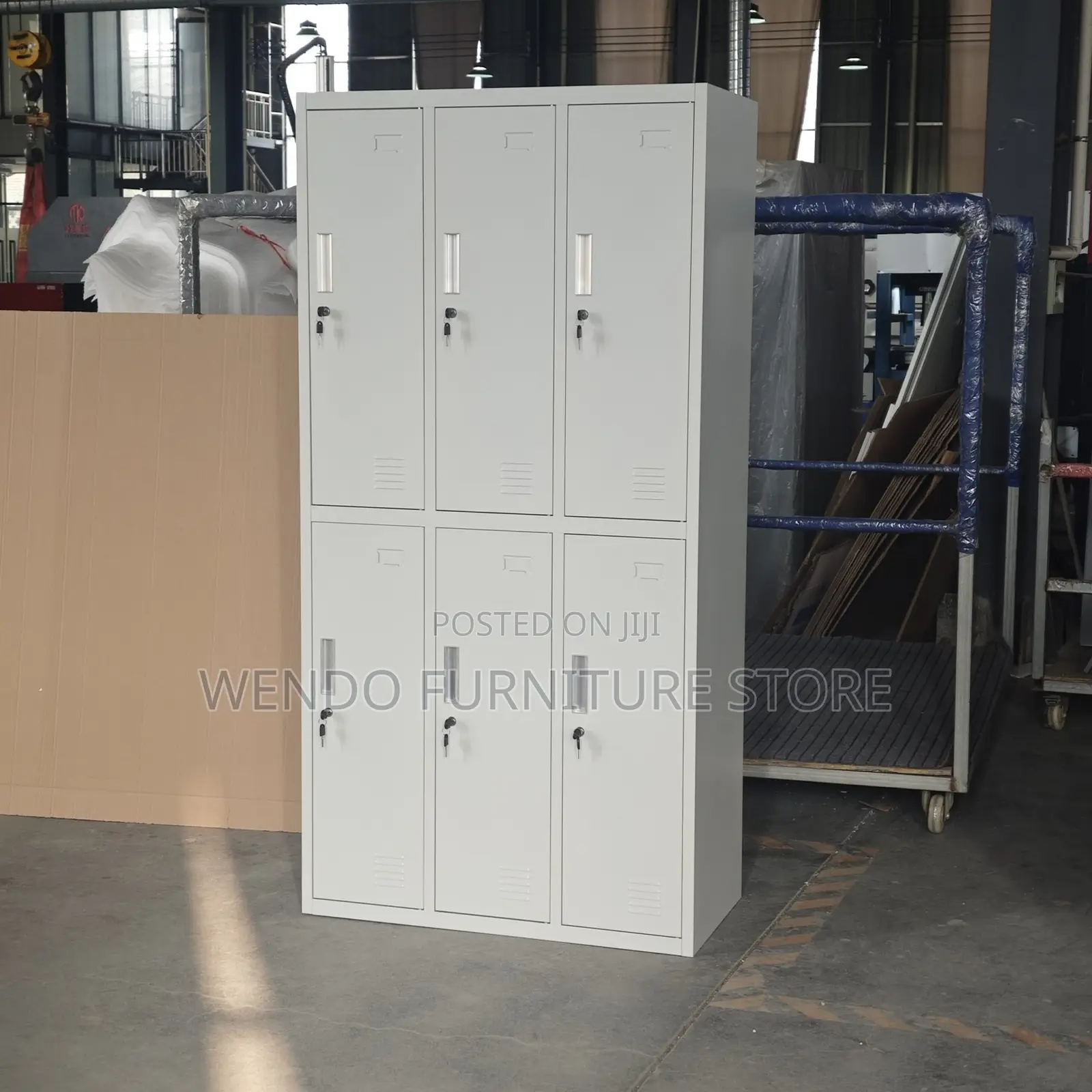 Office Cabinet; Six Lockers Steel Lockable Office File Roll Cabinet