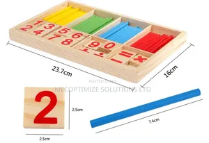 Montessori Wooden Math Intelligence Sticks Counting Rods Puzzle Toy