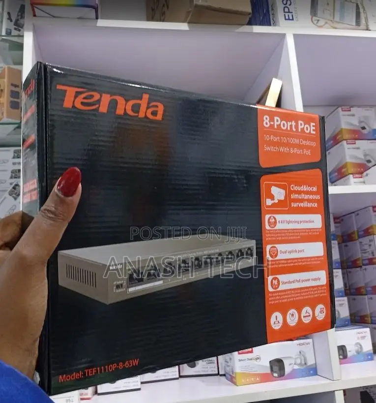 Tenda 8 Port PoE Switch for IP Cameras