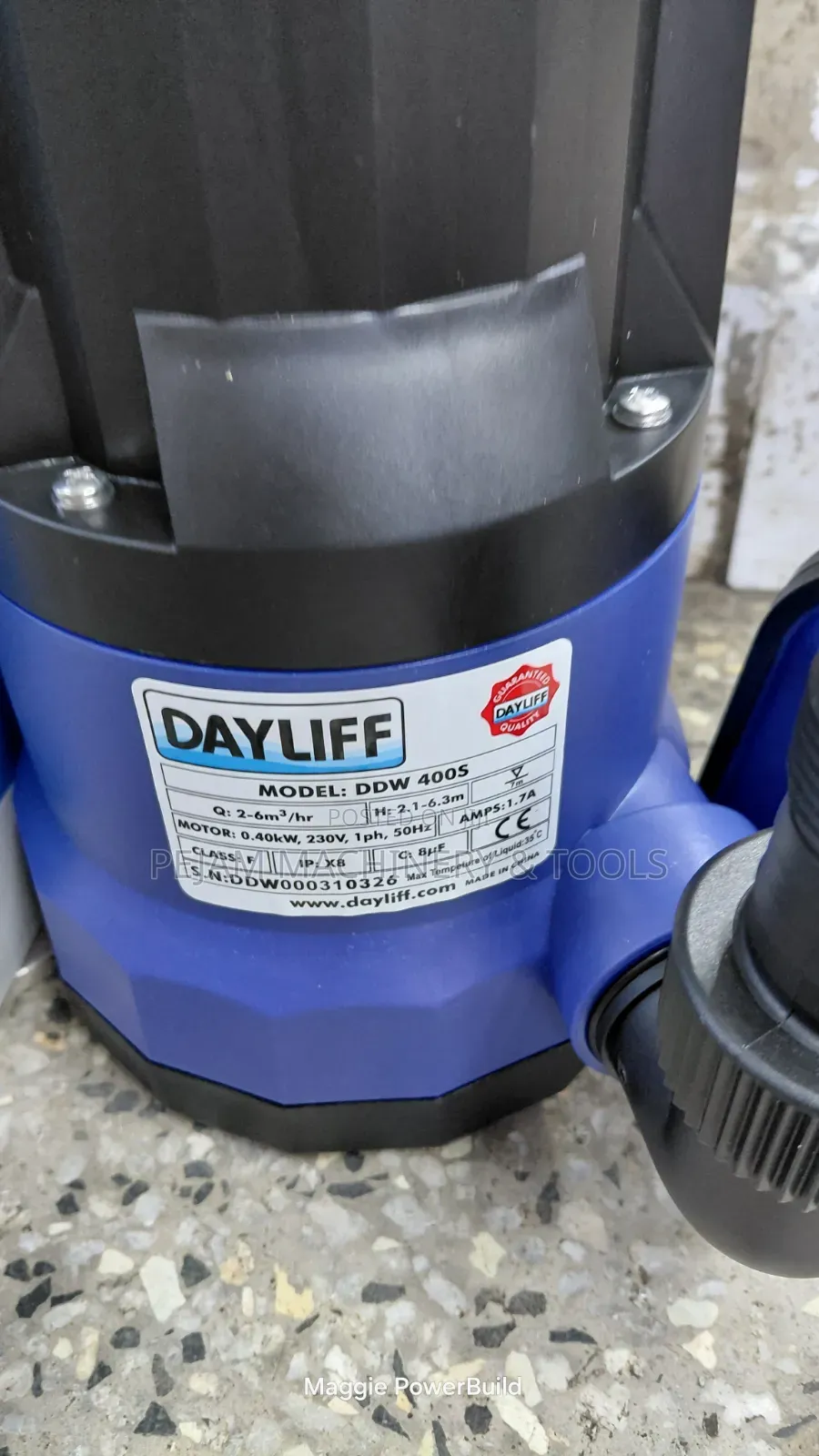 Dayliff DDW 400S 0.5hp 6m3/Hr 6.3mtr Head Drainage Pump