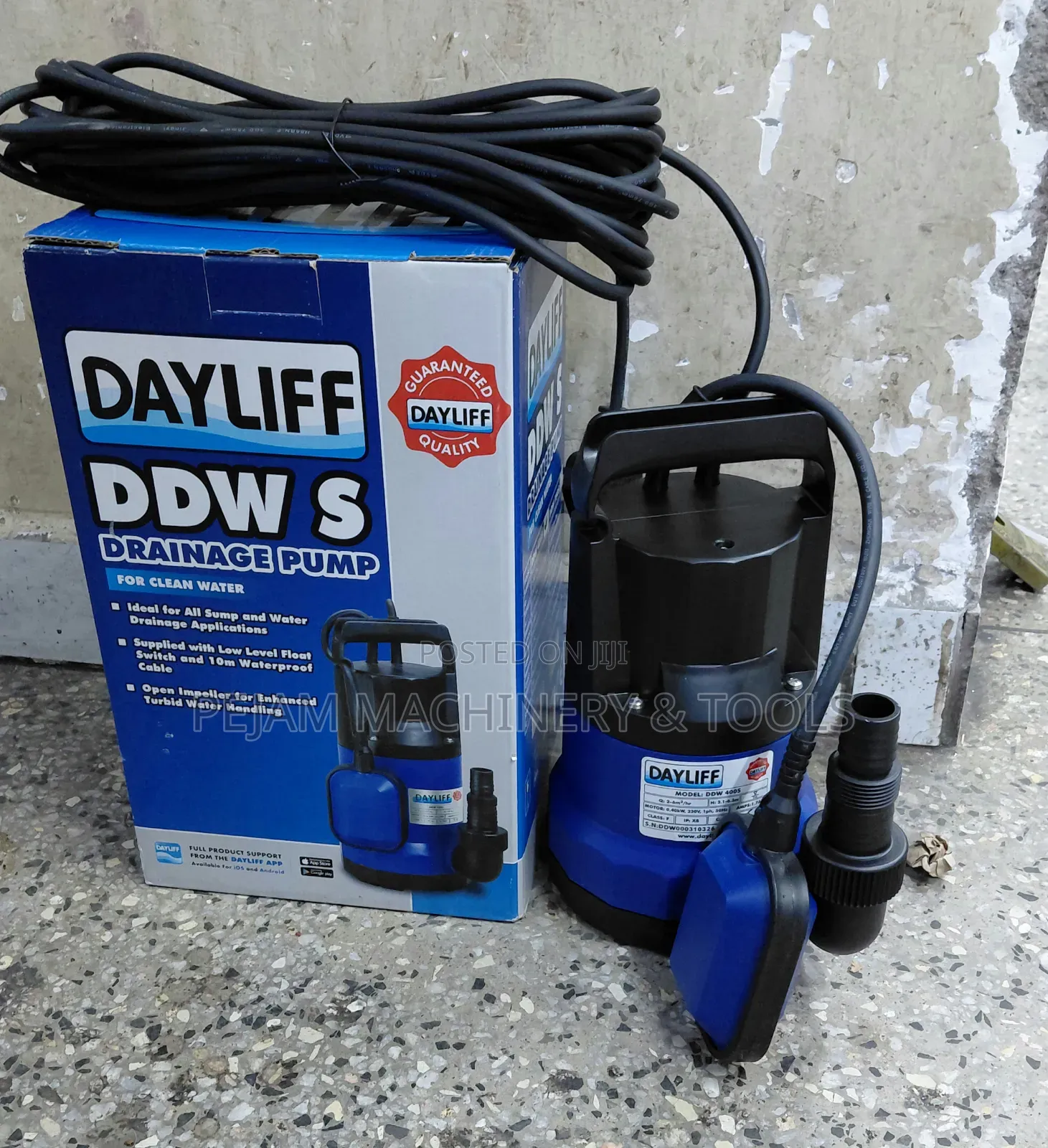Dayliff DDW 400S 0.5hp 6m3/Hr 6.3mtr Head Drainage Pump