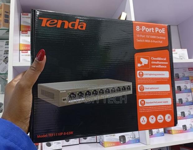 Tenda 8 Port PoE Security Camera Switch