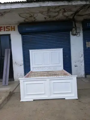 5x6 Boxed Trim White Wooden Bed Frame: Pay on Delivery