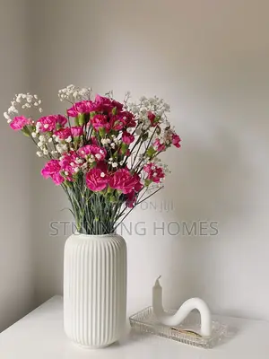 Ribbed Ceramic Vase