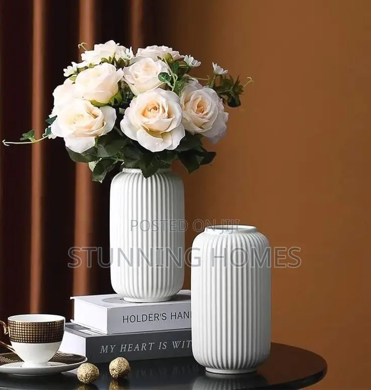 Ribbed Ceramic Vase