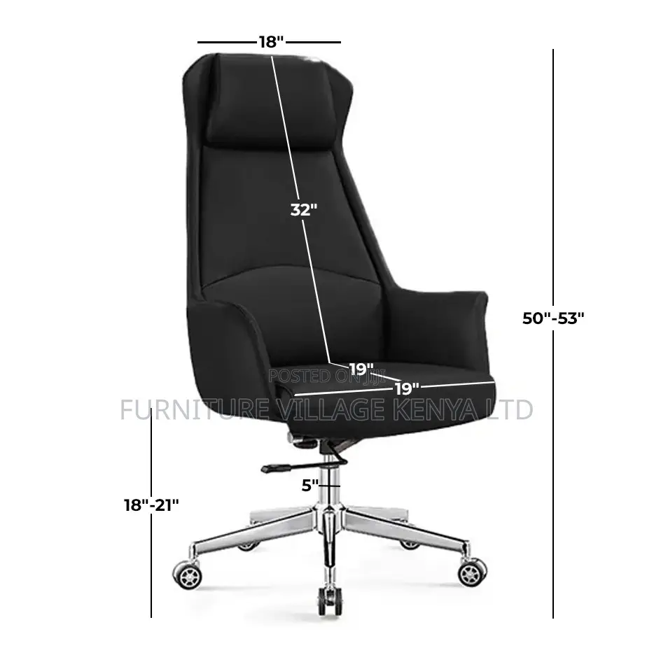 Office Chair; High Back Leather Boss Executive Seat
