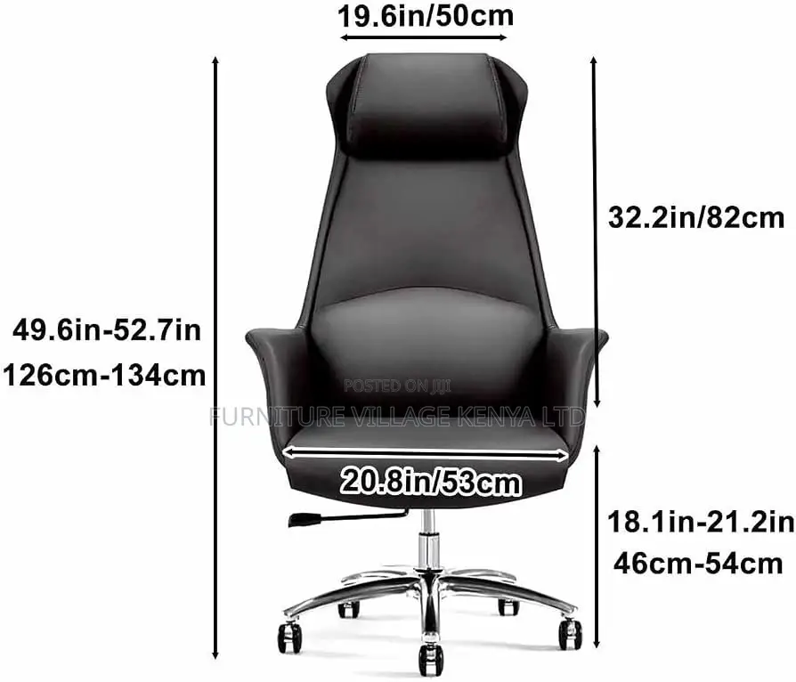 Office Chair; High Back Leather Boss Executive Seat