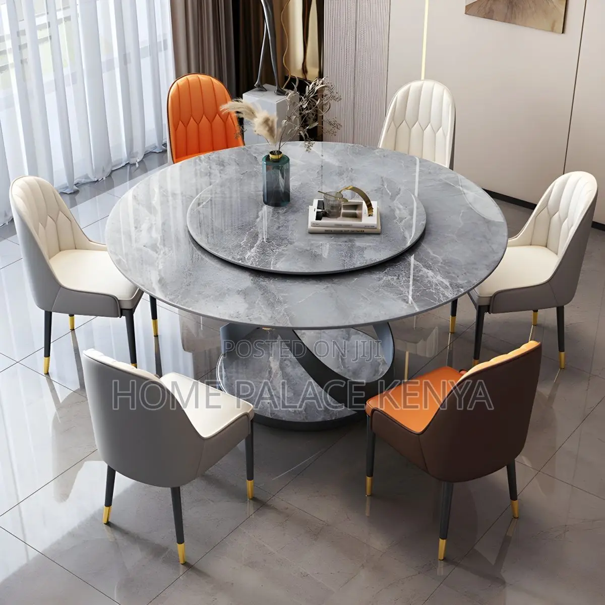 Dining Set; Contemporary Round Kitchen Dining Set for Modern Homes