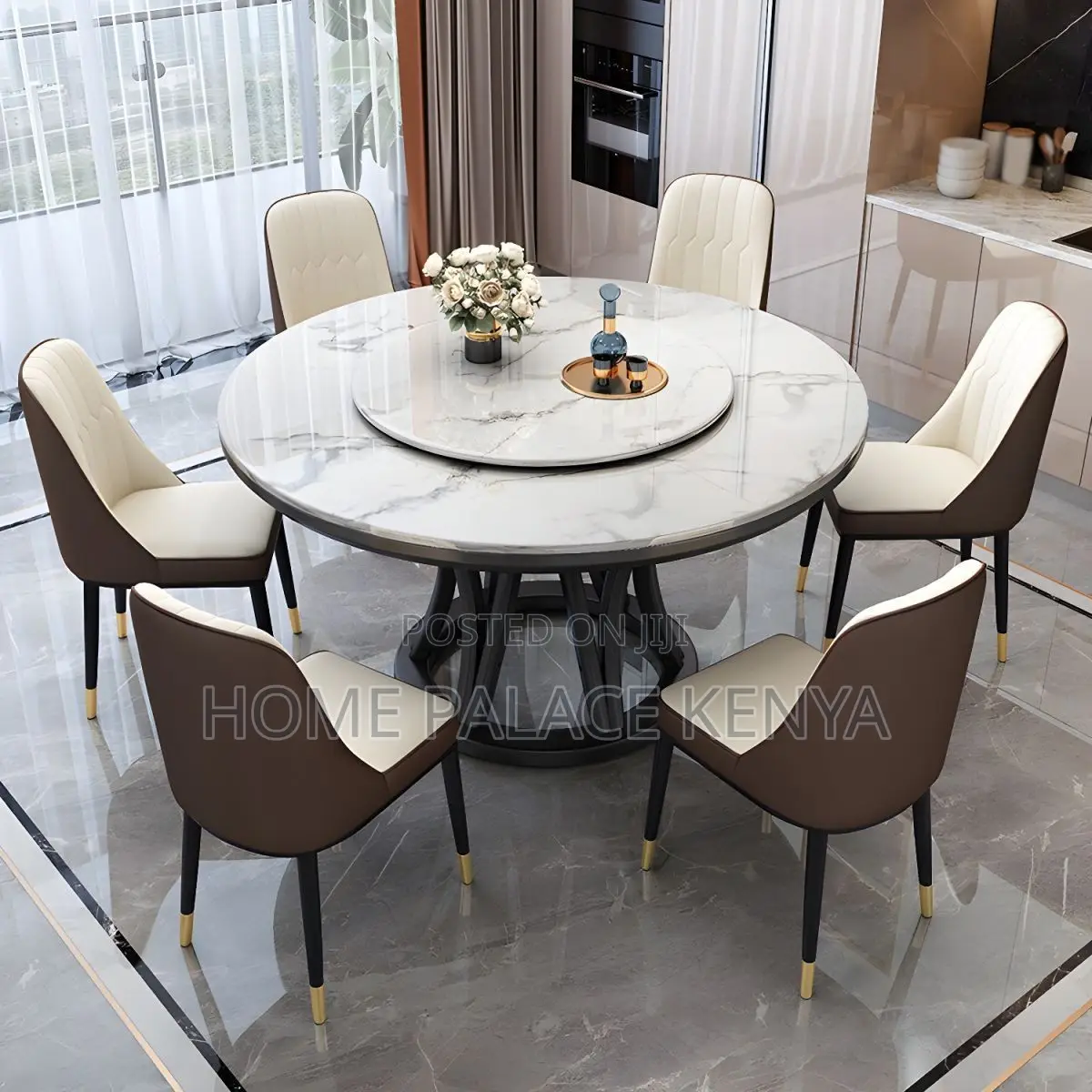 Dining Set; Contemporary Round Kitchen Dining Set for Modern Homes