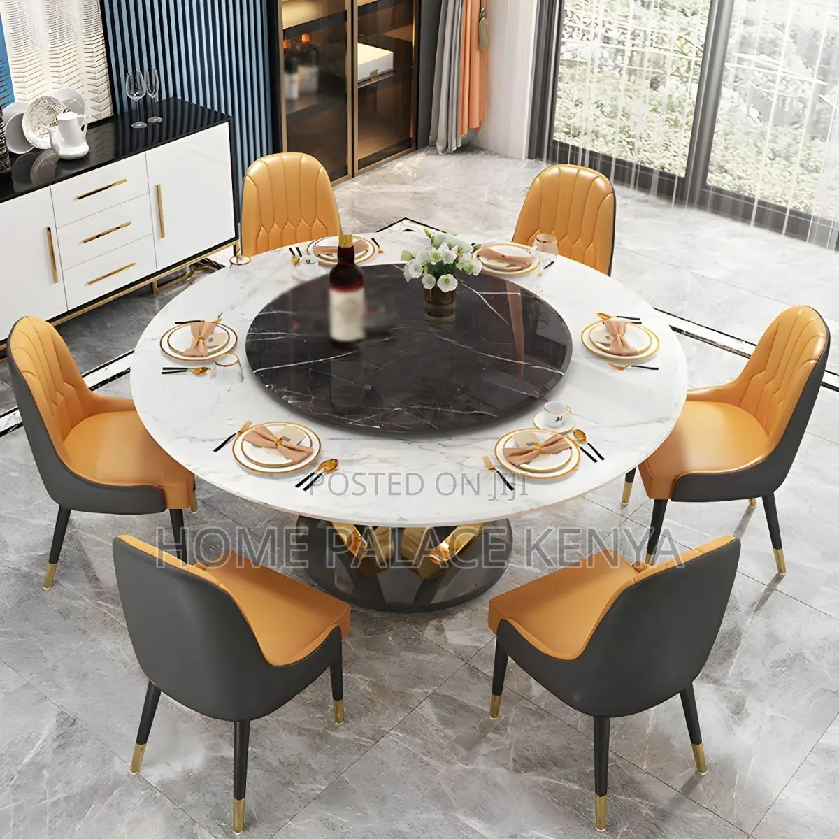 Dining Set; Contemporary Round Kitchen Dining Set for Modern Homes