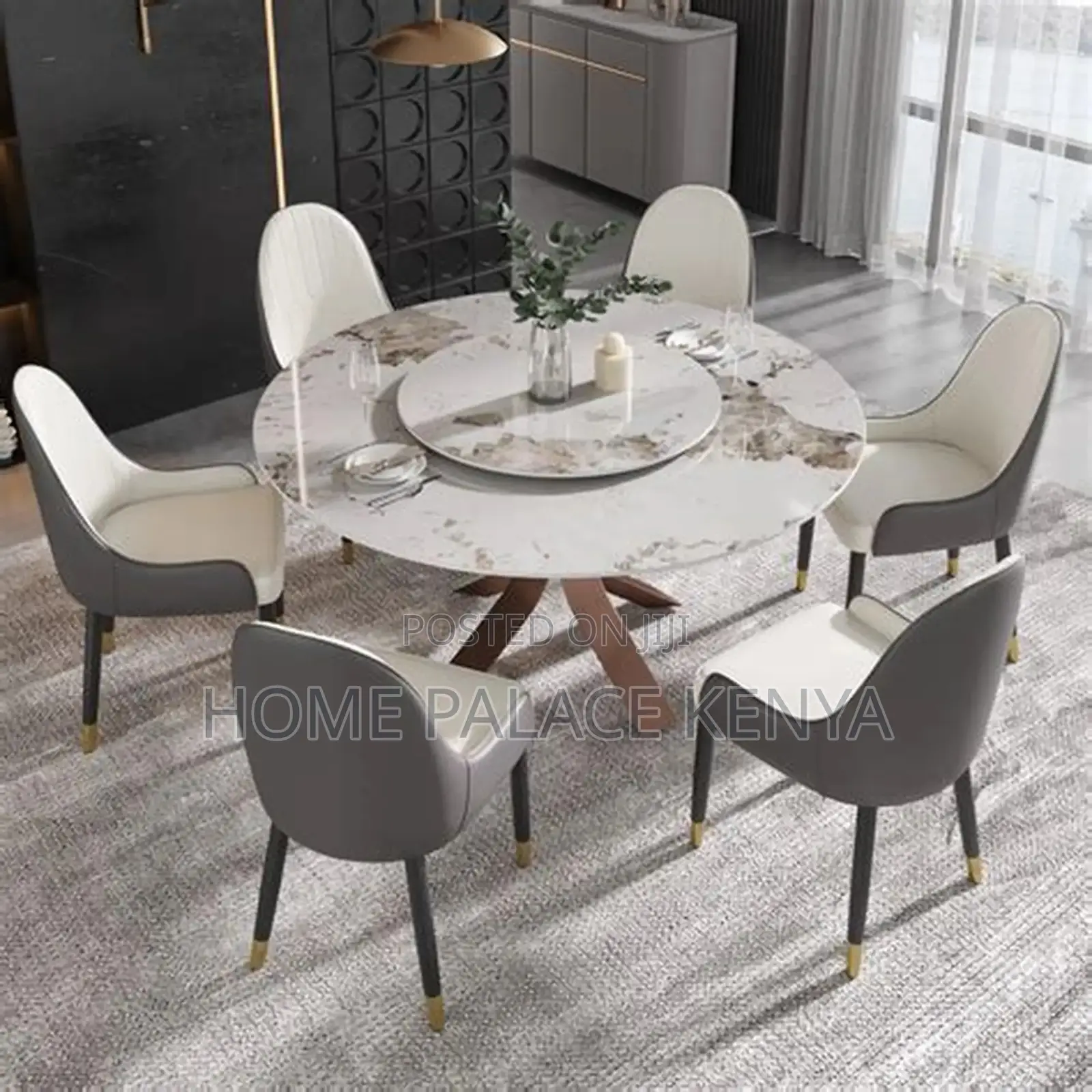 Dining Set; Contemporary Round Kitchen Dining Set for Modern Homes