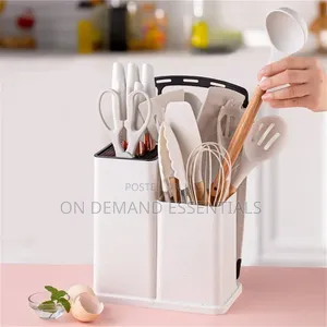 *ORIGINAL 19 PCS Silicon Spoons With Knives and Chopping Board