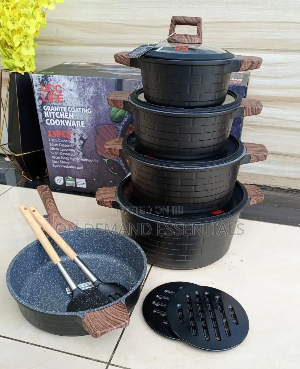 *block 13pcs Granite Coating Kitchen Cookware Set