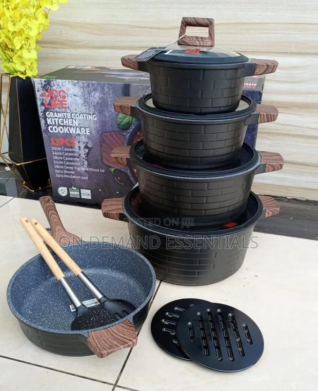 *block 13pcs Granite Coating Kitchen Cookware Set