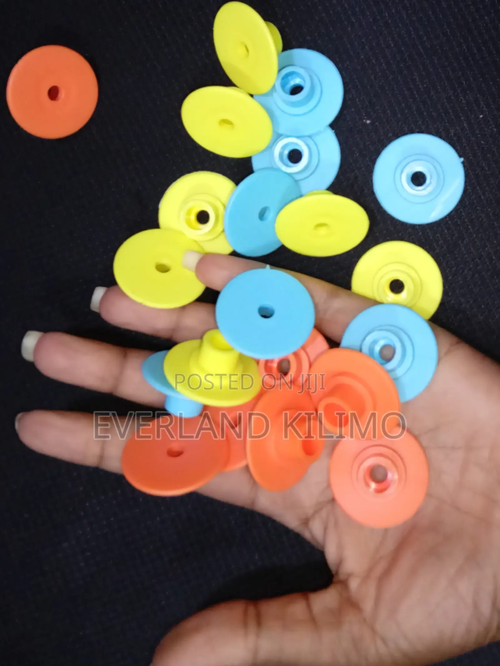 Blue Yellow Orange Livestock Identification Round Ear Tags