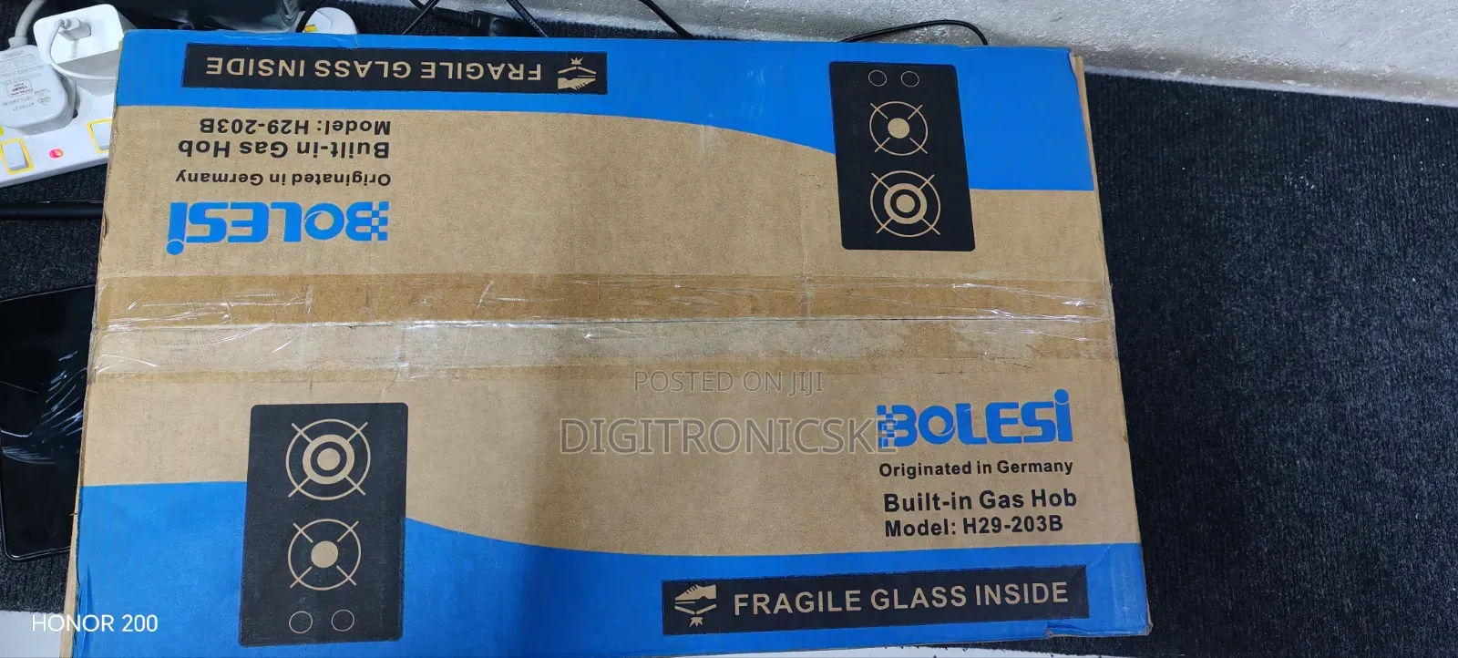Bolesi Hob 2 Burners Inbuilt Gas Glass Tampared Hob