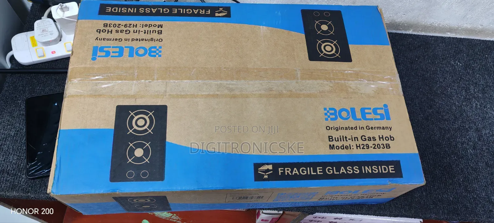 Bolesi Hob 2 Burners Inbuilt Gas Glass Tampared Hob