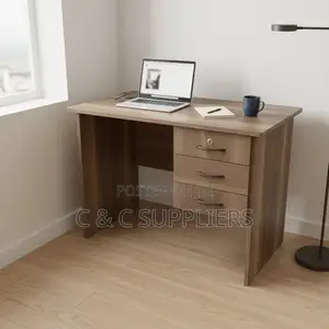 0.9M Brown Woodgrain Finish Office Desk