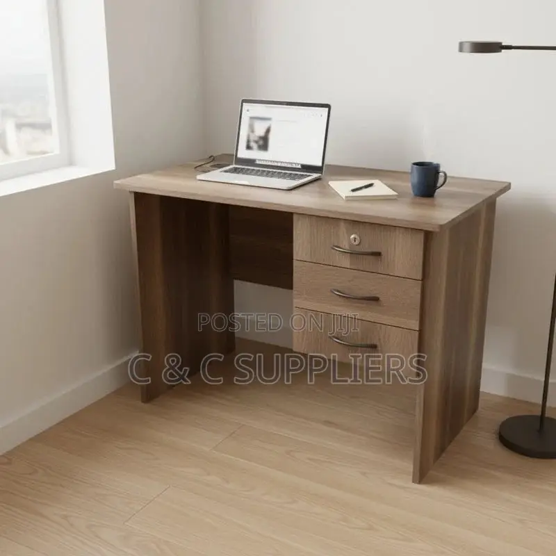 0.9M Brown Woodgrain Finish Office Desk