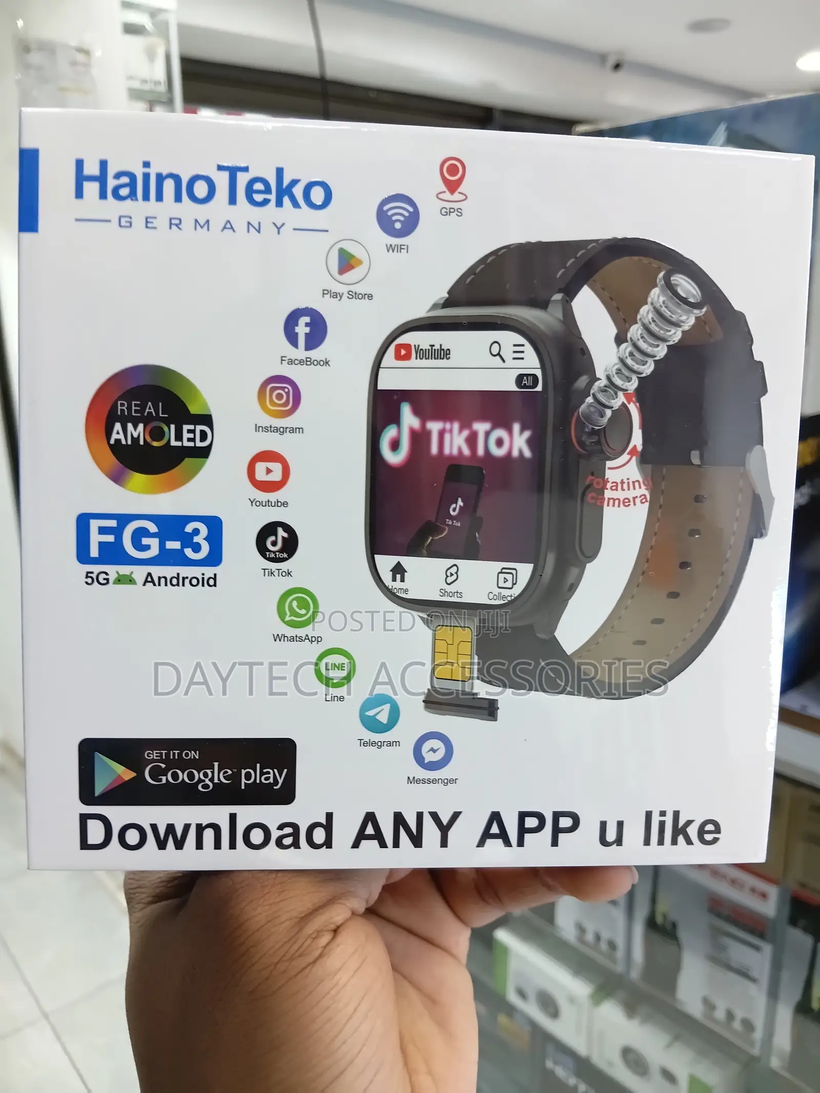 Haino Teko FG-3 5G Android Smartwatch AMOLED Display SIM Card Slot.