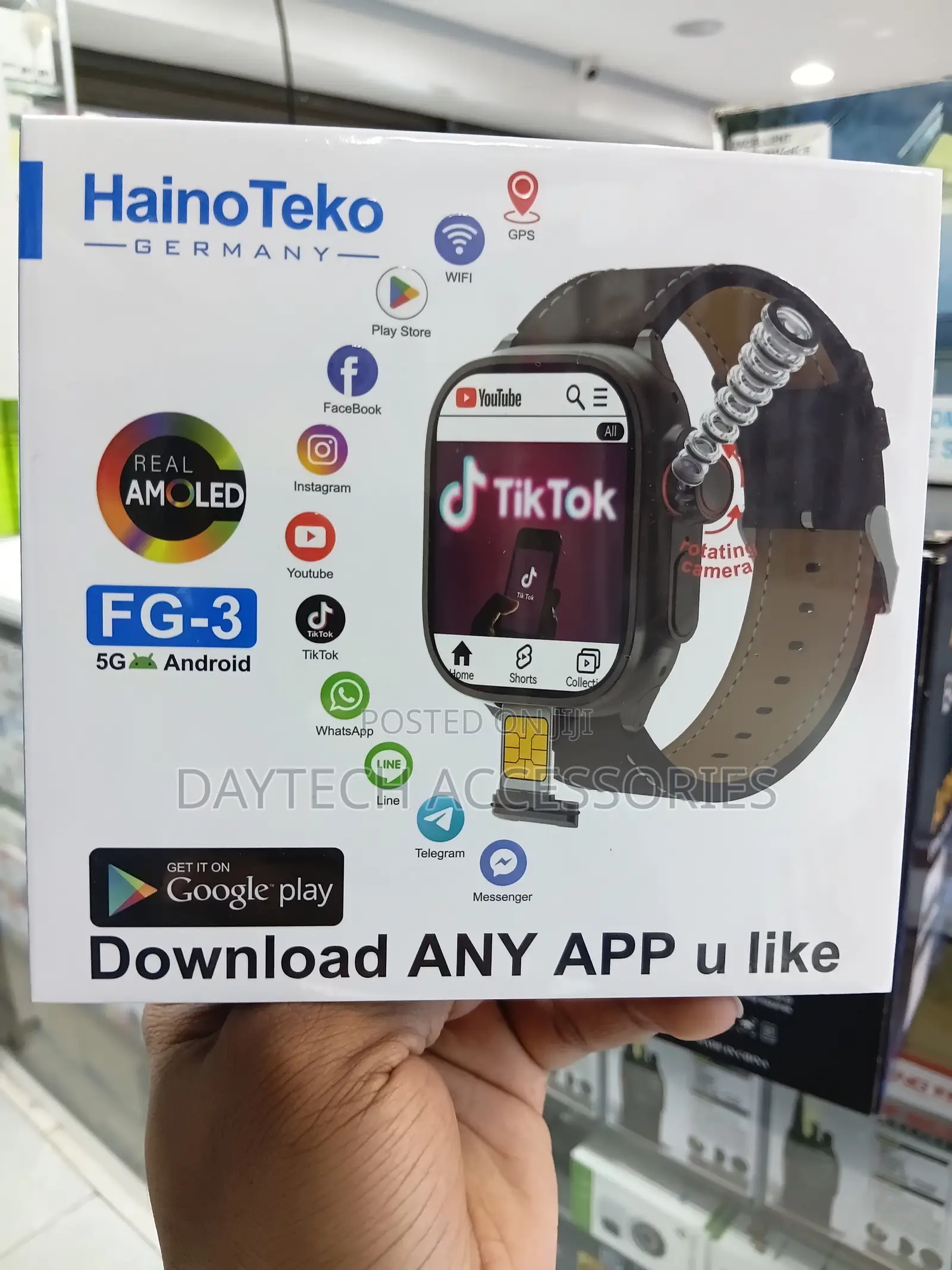 Haino Teko FG-3 5G Android Smartwatch AMOLED Display SIM Card Slot.