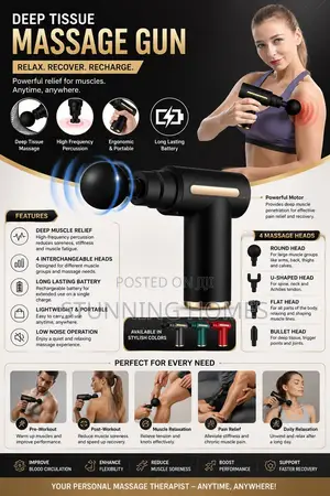 Rechargeable Deep Tissue Massage Gun