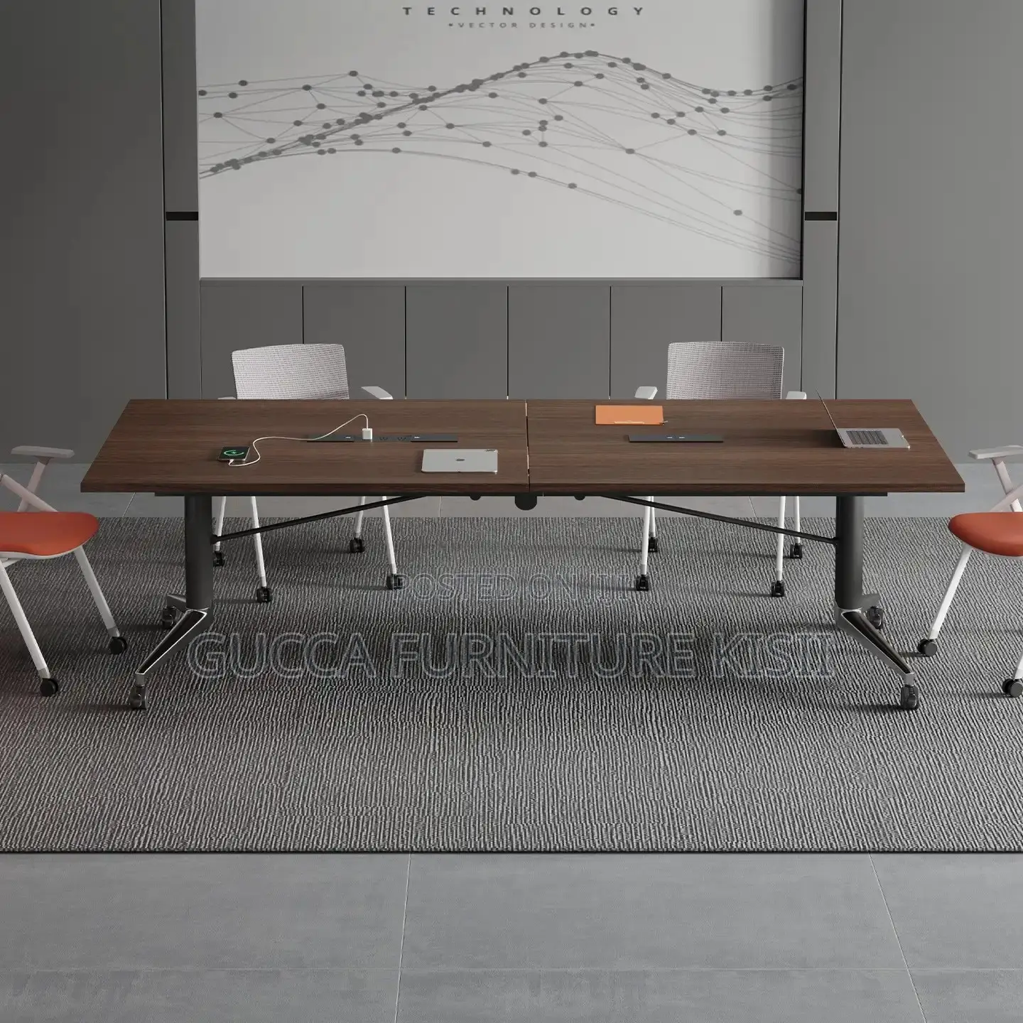 Boardroom Table; 2.4M Foldable Boardroom Table