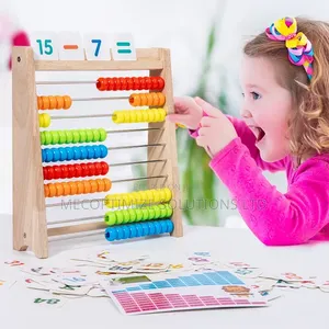 Montessori Wooden Abacus Math Kid Toy Counting Arithmetic Puzzle Kit