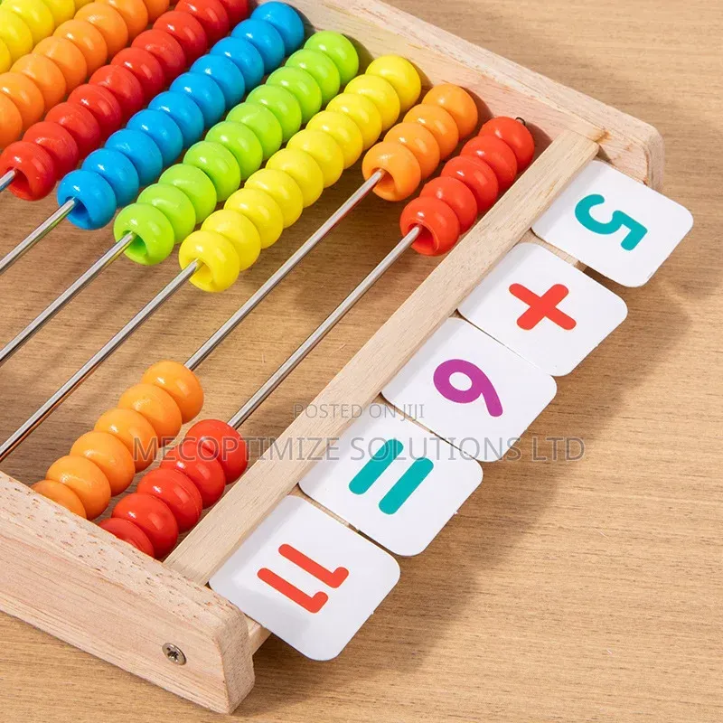 Montessori Wooden Abacus Math Kid Toy Counting Arithmetic Puzzle Kit