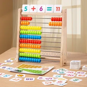 Montessori Wooden Abacus Math Kid Toy Counting Arithmetic Puzzle Kit