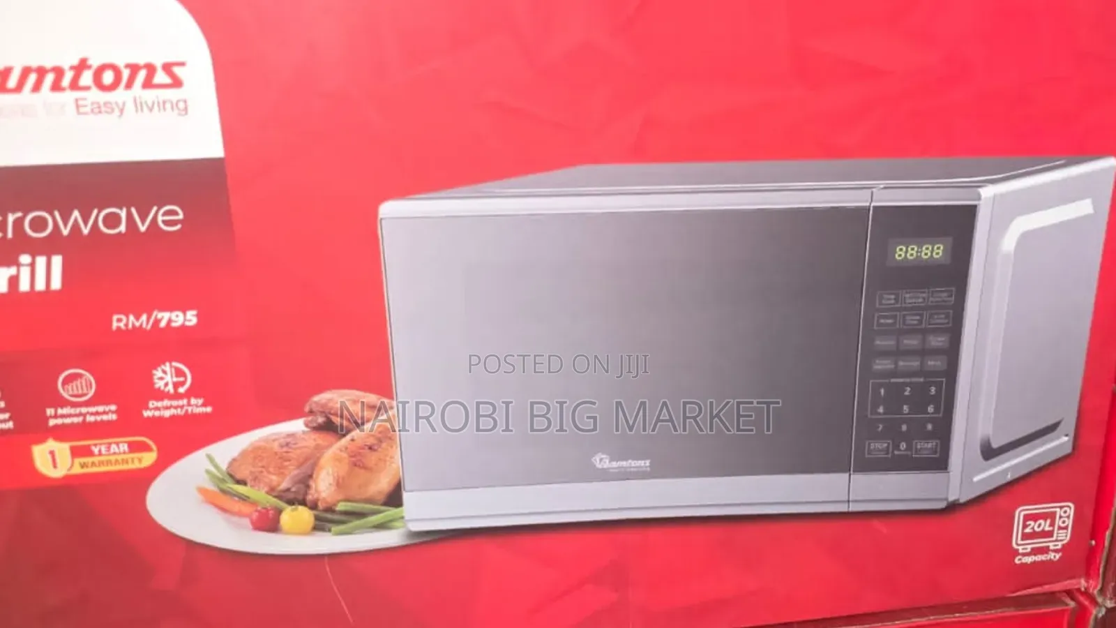 Ramtons 20l Microwave Oven With Grill