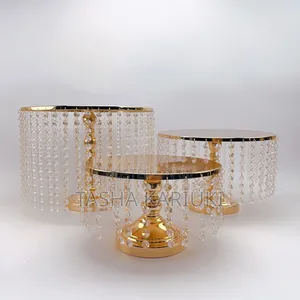3Pcs Beaded Iron Top Cake Stand With Sizes: *25/30/35cm*