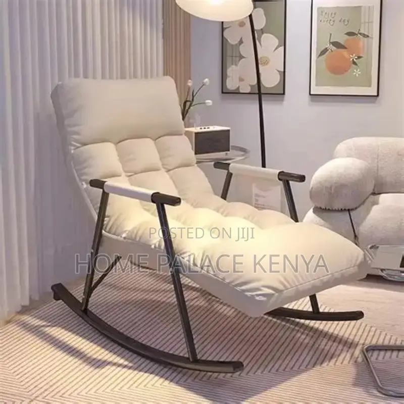 Rocking Chair; Premium Modern Rocking Chair With Cushioned Seating