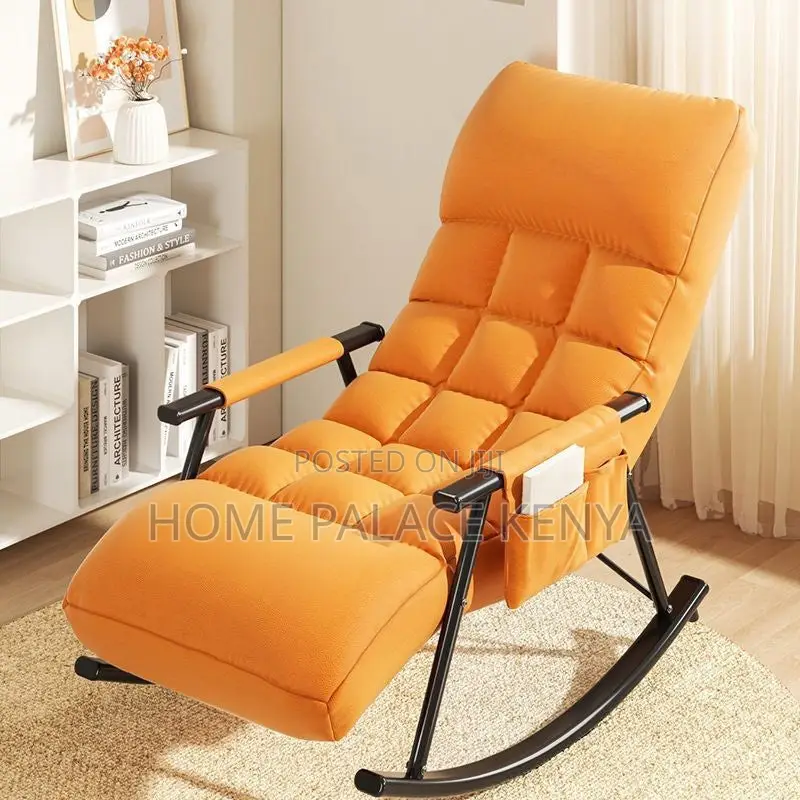 Rocking Chair; Premium Modern Rocking Chair With Cushioned Seating