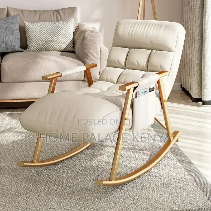 Rocking Chair; Premium Modern Rocking Chair With Cushioned Seating