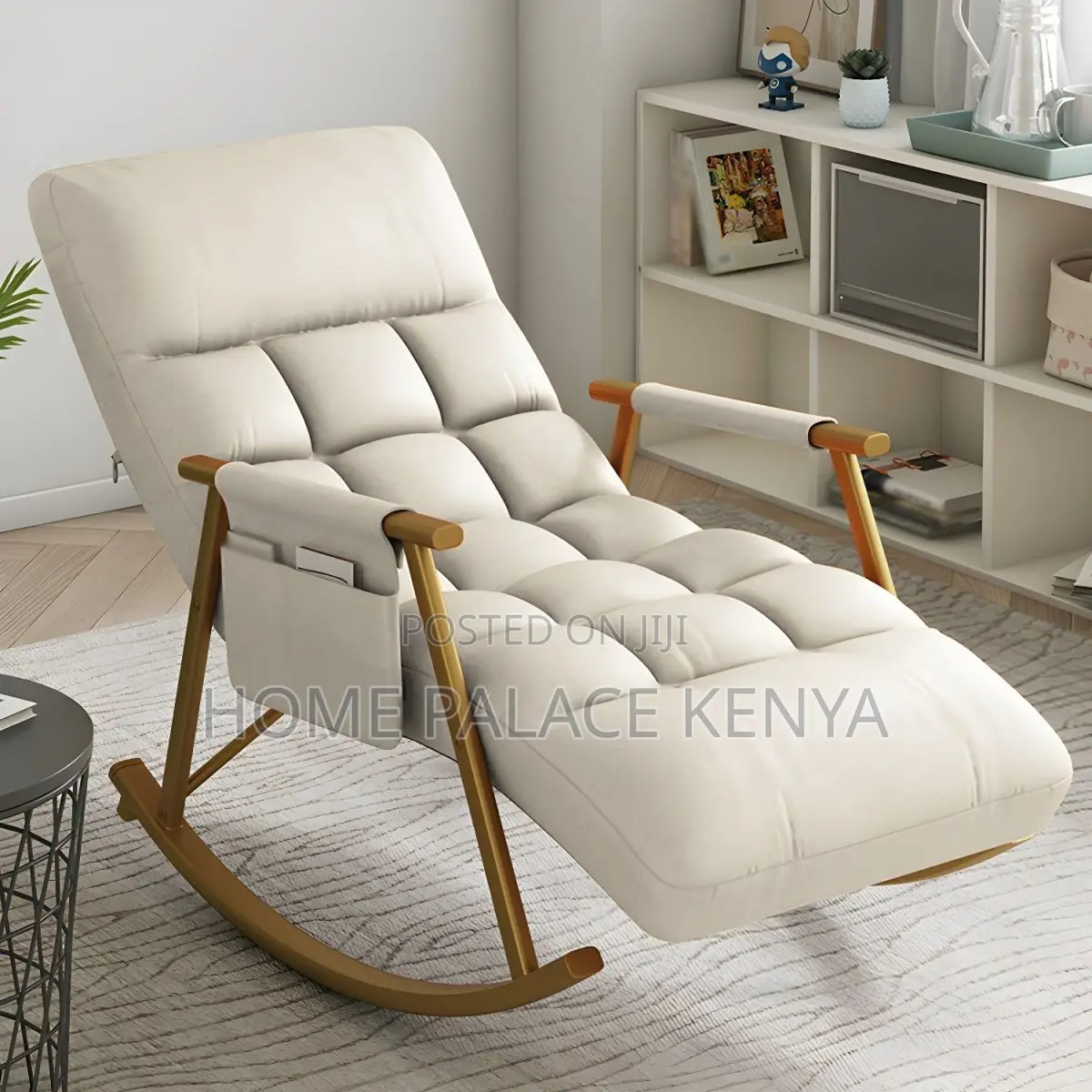 Rocking Chair; Premium Modern Rocking Chair With Cushioned Seating